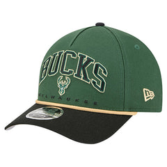 New Era Milwaukee Bucks Bold Arch COOLERA 9FORTY A-Frame M-Crown Adjustable Hat Hunter Green