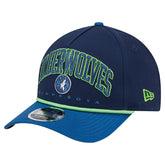 New Era Minnesota Timberwolves Bold Arch COOLERA 9FORTY A-Frame M-Crown Adjustable Hat Navy