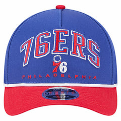 New Era Philadelphia 76ers Bold Arch COOLERA 9FORTY A-Frame M-Crown Adjustable Hat Royal