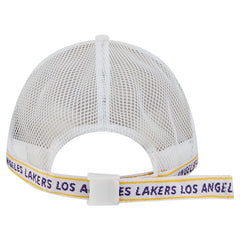 New Era Los Angeles Lakers Featherweight Team Tape 9FORTY M-Crown A-Frame Adjustable Hat White