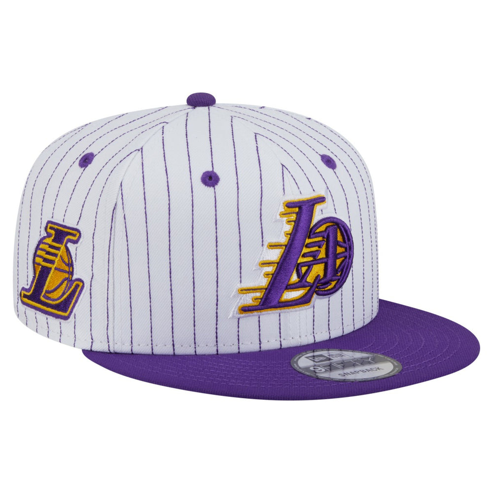 New Era Los Angeles Lakers Deceptor Pinstripe 9FIFTY Snapback Hat White