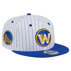 New Era Golden State Warriors Deceptor Pinstripe 9FIFTY Snapback Hat White