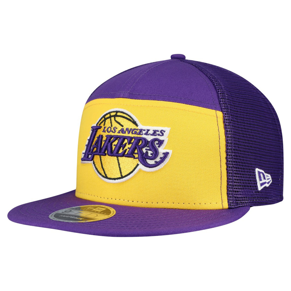 New Era Los Angeles Lakers Outdoor Split Panel 9FIFTY Snapback Hat Gold/Purple
