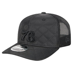 New Era Philadelphia 76ers Quilted 9SEVENTY Trucker Adjustable Hat Black