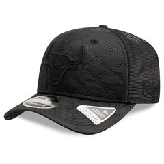 New Era Chicago Bulls Quilted 9SEVENTY Trucker Adjustable Hat Black