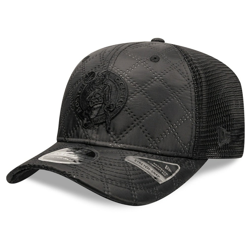 New Era Boston Celtics Quilted 9SEVENTY Trucker Adjustable Hat Black