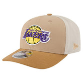 New Era Los Angeles Lakers Two-Tone 9SEVENTY Adjustable Trucker Hat Tan/Light Brown