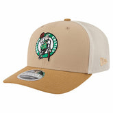 New Era Boston Celtics Two-Tone 9SEVENTY Adjustable Trucker Hat Tan/Light Brown