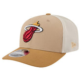 New Era Miami Heat Two-Tone 9SEVENTY Adjustable Trucker Hat Tan/Light Brown