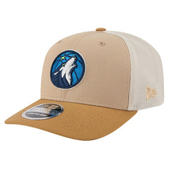 New Era Minnesota Timberwolves Two-Tone 9SEVENTY Adjustable Trucker Hat Tan/Light Brown