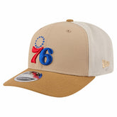 New Era Philadelphia 76ers Two-Tone 9SEVENTY Adjustable Trucker Hat Tan/Light Brown