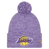 New Era Los Angeles Lakers Marled Cuffed Knit Hat with Pom Purple