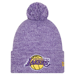 New Era Los Angeles Lakers Marled Cuffed Knit Hat with Pom Purple
