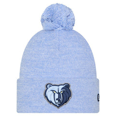 New Era Memphis Grizzlies Marled Cuffed Knit Hat with Pom Light Blue
