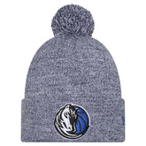 New Era Dallas Mavericks Marled Cuffed Knit Hat with Pom Navy