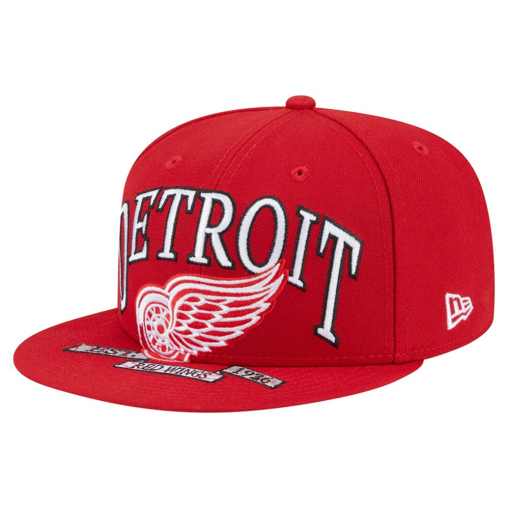 Detroit Red Wings New Era Oversized Vintage Arch 59Fifty Fitted Hat - Red | New Era on sale