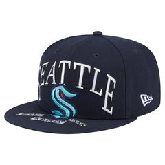 Seattle Kraken New Era Oversized Vintage Arch 59Fifty Fitted Hat - Deep Sea Blue | New Era Clearance