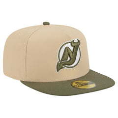 New Jersey Devils New Era Color Pack Two-Tone 59FIFTY A-Frame Fitted Hat - Tan/Olive | New Era online
