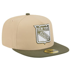 New York Rangers New Era Color Pack Two-Tone 59FIFTY A-Frame Fitted Hat - Tan/Olive | New Era discount