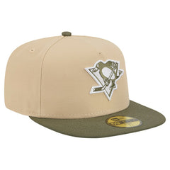 Pittsburgh Penguins New Era Color Pack Two-Tone 59FIFTY A-Frame Fitted Hat - Tan/Olive | New Era Lifestyle