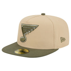 St. Louis Blues New Era Color Pack Two-Tone 59FIFTY A-Frame Fitted Hat - Tan/Olive | New Era discount