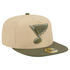 St. Louis Blues New Era Color Pack Two-Tone 59FIFTY A-Frame Fitted Hat - Tan/Olive | New Era discount