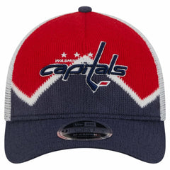 Washington Capitals New Era Hockey Sock 9FORTY A-Frame M-Crown Adjustable Trucker Hat - Navy/Red | New Era discount