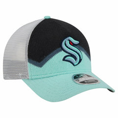 Seattle Kraken New Era Hockey Sock 9FORTY A-Frame M-Crown Adjustable Trucker Hat - Light Blue/Deep Sea Blue | New Era discount