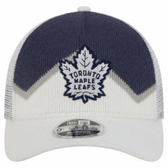 Toronto Maple Leafs New Era Hockey Sock 9FORTY A-Frame M-Crown Adjustable Trucker Hat - White/Blue | New Era near me