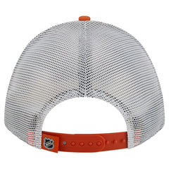 Philadelphia Flyers New Era Hockey Sock 9FORTY A-Frame M-Crown Adjustable Trucker Hat - Orange/Black | New Era Lifestyle