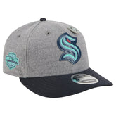 Seattle Kraken New Era Wool Pin Low Profile 9FIFTY Snapback Hat - Gray/Deep Sea Blue | New Era on sale