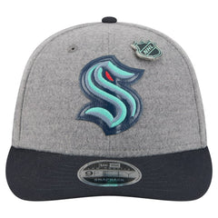 Seattle Kraken New Era Wool Pin Low Profile 9FIFTY Snapback Hat - Gray/Deep Sea Blue | New Era on sale