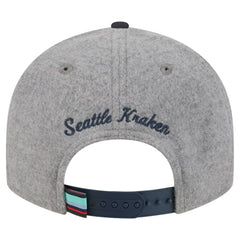 Seattle Kraken New Era Wool Pin Low Profile 9FIFTY Snapback Hat - Gray/Deep Sea Blue | New Era on sale