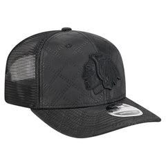 Chicago Blackhawks New Era Quilted Nylon 9SEVENTY Adjustable Trucker Hat - Black | New Era near me