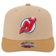 New Jersey Devils New Era Two-Tone Trucker 9SEVENTY Stretch Snap Adjustable Hat - Tan/Light Brown | New Era sale