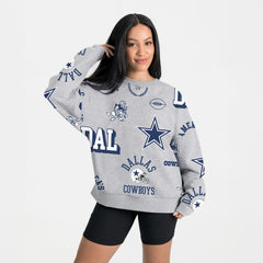 Dallas Cowboys Gameday Couture Women's Always On Repeat Fleece Sweatshirt - Heather Gray - NFL