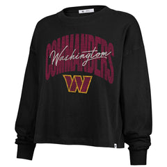 Washington Commanders '47 Women's Plus Size Muse Sydney Long Sleeve T-Shirt - Black - 47 brand