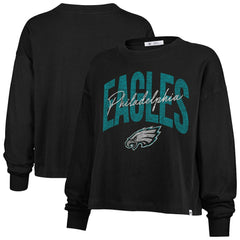 Philadelphia Eagles '47 Women's Plus Size Muse Sydney Long Sleeve T-Shirt - Black - 47 brand