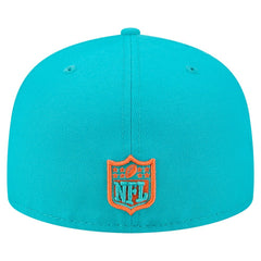 Miami Dolphins New Era Oversized 59FIFTY Fitted Hat - Aqua - NFL