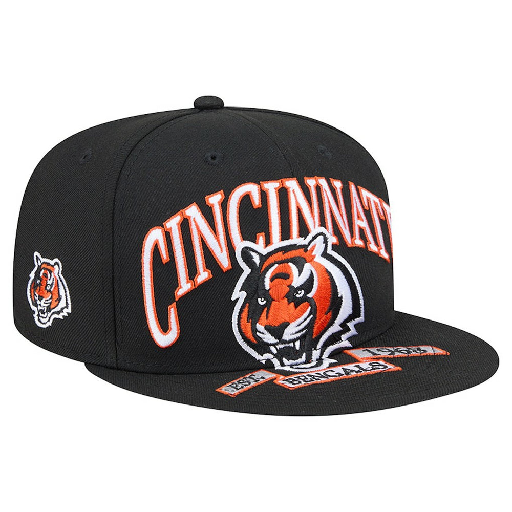 Cincinnati Bengals New Era Head Oversized 59FIFTY Fitted Hat - Black - NFL