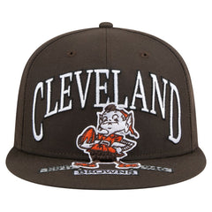 Cleveland Browns New Era Throwback Oversized 59FIFTY Fitted Hat - Brown - NFL