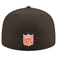 Cleveland Browns New Era Throwback Oversized 59FIFTY Fitted Hat - Brown - NFL