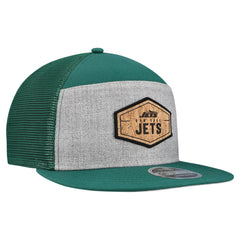 New York Jets New Era Cork Split Panel 9FIFTY Trucker Snapback Hat - Gray/Green - NFL