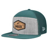 Philadelphia Eagles New Era Cork Split Panel 9FIFTY Trucker Snapback Hat - Gray/Midnight Green - NFL