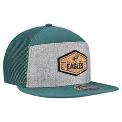 Philadelphia Eagles New Era Cork Split Panel 9FIFTY Trucker Snapback Hat - Gray/Midnight Green - NFL