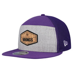 Minnesota Vikings New Era Cork Split Panel 9FIFTY Trucker Snapback Hat - Gray/Purple - NFL