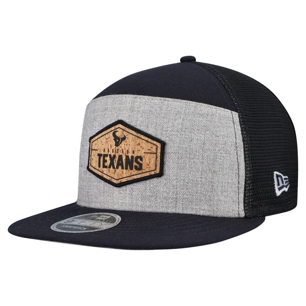 Houston Texans New Era Cork Split Panel 9FIFTY Trucker Snapback Hat - Gray/Navy - NFL