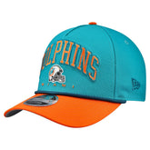 Miami Dolphins New Era Arch COOLERA 9FORTY A-Frame M-Crown Adjustable Hat - Aqua - NFL
