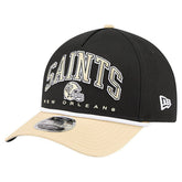 New Orleans Saints New Era Arch COOLERA 9FORTY A-Frame M-Crown Adjustable Hat - Black - NFL