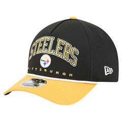 Pittsburgh Steelers New Era Arch COOLERA 9FORTY A-Frame M-Crown Adjustable Hat - Black - NFL